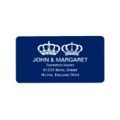 Blauw koninklijk paar bruiloft etiket (Voorkant)