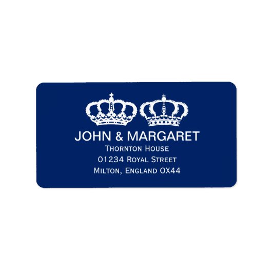 Blauw koninklijk paar bruiloft etiket (Voorkant)