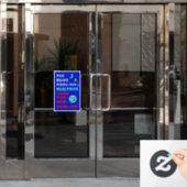 Blauw Kool Aid RAAMSTICKER TEKEN BLAUW (Kantoordeur)