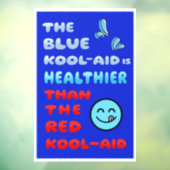 Blauw Kool Aid RAAMSTICKER TEKEN BLAUW (Vel 3)