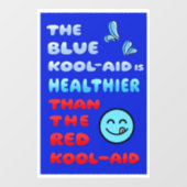 Blauw Kool Aid RAAMSTICKER TEKEN BLAUW (Vel)