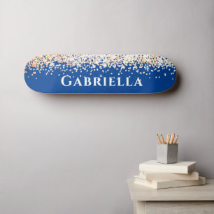 Blauw Koper Goud Kleurrijke Nep Glitter Aangepaste Persoonlijk Skateboard