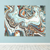 Blauw Koper Marmer Geode Stroom Canvas Afdruk (Insitu (Houten vloer))