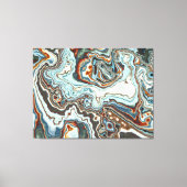 Blauw Koper Marmer Geode Stroom Canvas Afdruk (Voorkant)