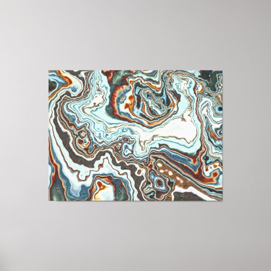Blauw Koper Marmer Geode Stroom Canvas Afdruk (Voorkant)