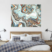 Blauw Koper Marmer Geode Stroom Canvas Afdruk (Insitu (Slaapkamer))