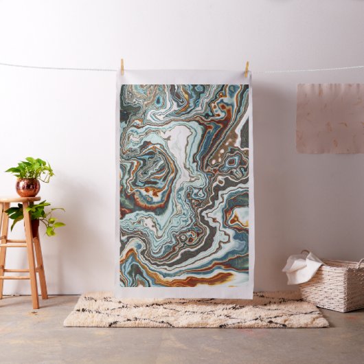 Blauw Koper Marmer Geode Stroom Stof (Voorbeeld)