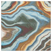 Blauw Koper Marmer Geode Stroom Stof (Swatch)