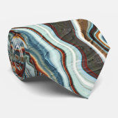 Blauw Koper Marmer Geode Stroom Stropdas (Opgerold)