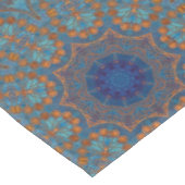 Blauw Koperen Grafische Cirkel Indische Stijl Patr Tafelkleed (Gekanteld)