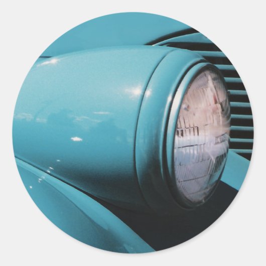 Blauw koplicht ronde sticker (Voorkant)