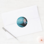 Blauw koplicht ronde sticker (Envelop)