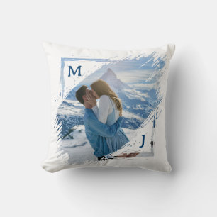 Blauw koppel foto aandenken eerste kerst verloofd kussen