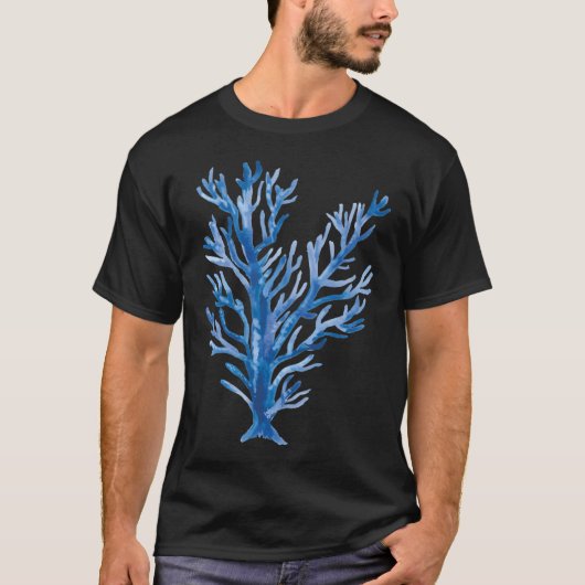 Blauw Koraal - Aquarel - Groot Barrièrerif T-shirt (Voorkant)