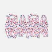 Blauw & koraal bloemenpatroon bedankdoosjes (Uitgevouwen)