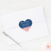 Blauw koraal Damask Dank u bruiloft gunst Labels (Envelop)