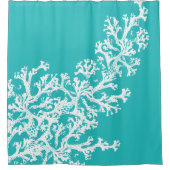 Blauw koraal douchegordijn (Voorkant)