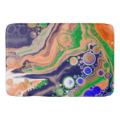 Blauw, koraal en groen gekleurd gekleurd en vloeib badmat (Voorkant)