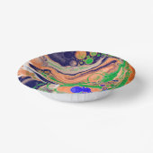 Blauw, koraal en groen gekleurd gekleurd en vloeib papieren kommen (Gebogen)