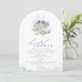 Blauw koraal en zeeschelpen met het Vrijgezellenfe Kaart (Staand voorkant)