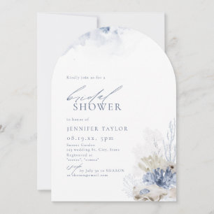 Blauw koraal en zeeschelpen met het Vrijgezellenfe Kaart