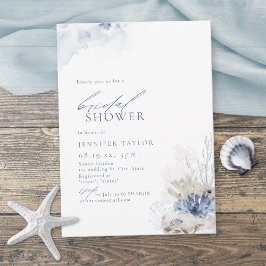 Blauw koraal en zeeschelpen met het Vrijgezellenfe Kaart