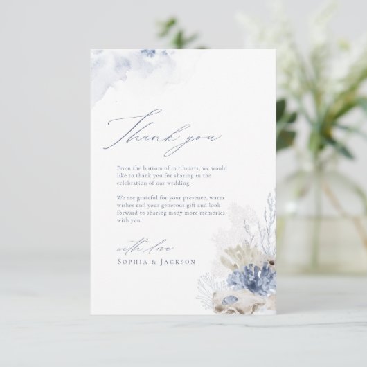 Blauw koraal en zeeschildpadstrand bedankt (Staand voorkant)