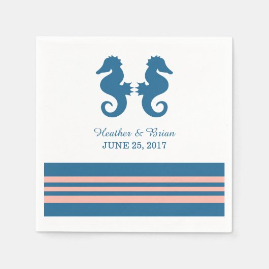 Blauw koraal keukenpapier servetten (Voorkant)