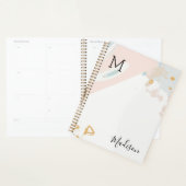 Blauw Koraal Marmer Trendy Monogram Planner (Display)