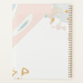 Blauw Koraal Marmer Trendy Monogram Planner (Achterkant)