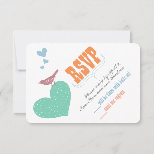 Blauw Koraal Mint Bloemtypografie Trouwkaarten Kaart (Voorkant)