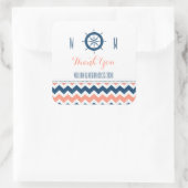 Blauw koraal nautisch dank u bruiloft gunst Labels (Tas)