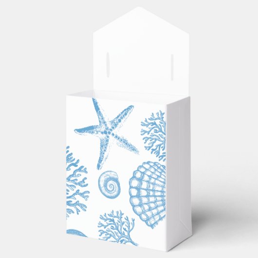 Blauw koraal & Shell geschenkdoos Bedankdoosjes (Geopend)
