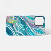 Blauw Koraal Strand Abstracte Kunst iPhone Hoesje (Achterkant horizontaal)
