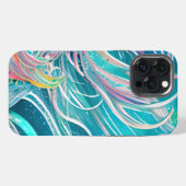 Blauw Koraal Strand Abstracte Kunst iPhone Hoesje (Achterkant horizontaal)