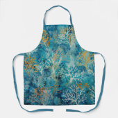 Blauw Koraal Strand Patroon Schort (Voorkant)