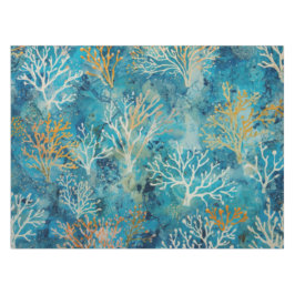Blauw Koraal Strand Patroon Tafelkleed