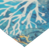 Blauw Koraal Strand Patroon Tafelkleed (Gekanteld)
