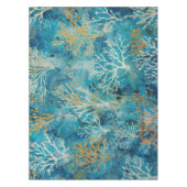 Blauw Koraal Strand Patroon Tafelkleed (Voorkant)