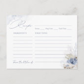 Blauw koraal & zeeschelpen strand thema Recept Kaa Briefkaart (Voorkant)