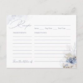 Blauw koraal & zeeschelpen strand thema Recept Kaa Briefkaart
