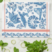 blauw, koraalkonijnenvogelvogelvogelvogelgriep theedoek (Gevouwen)