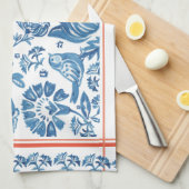 blauw, koraalkonijnenvogelvogelvogelvogelgriep theedoek (Quarter Fold)