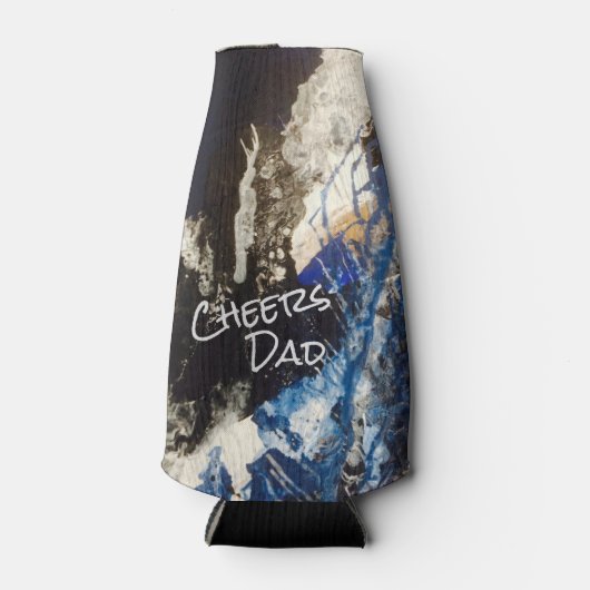 Blauw koraalrif fleskoeler flesjeskoeler (Voorkant)