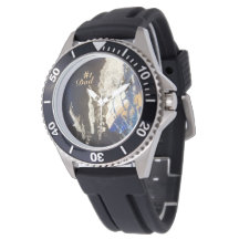 Blauw koraalrif horloge