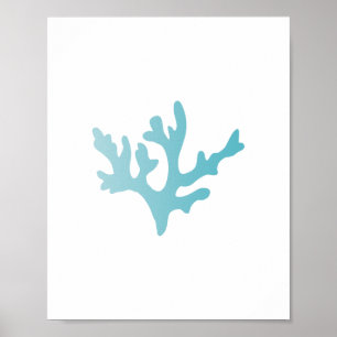 Blauw koraalrif - stralen afdrukken poster