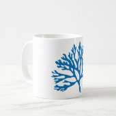 blauw koraalsilhouet koffiemok (Voorkant links)