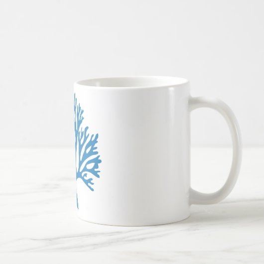 blauw koraalsilhouet koffiemok (Rechts)