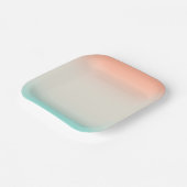 Blauw koralen linnen blends papieren bordje (Gebogen)