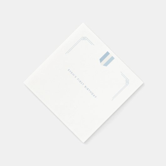 Blauw Koreaans jongetje 1e verjaardag Doljanchi Servet (Hoek)